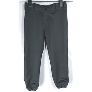 Alleson Athletic Baseball Pants Girls Size Medium Black Snap Zip Drawstring‎